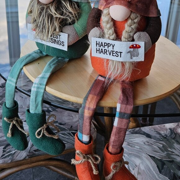 Two Linden Street Autumn Gnomes Shelf Sitters. NWT - Picture 5 of 8